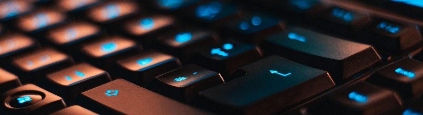 Close-up of a computer keyboard for cybersecurity services